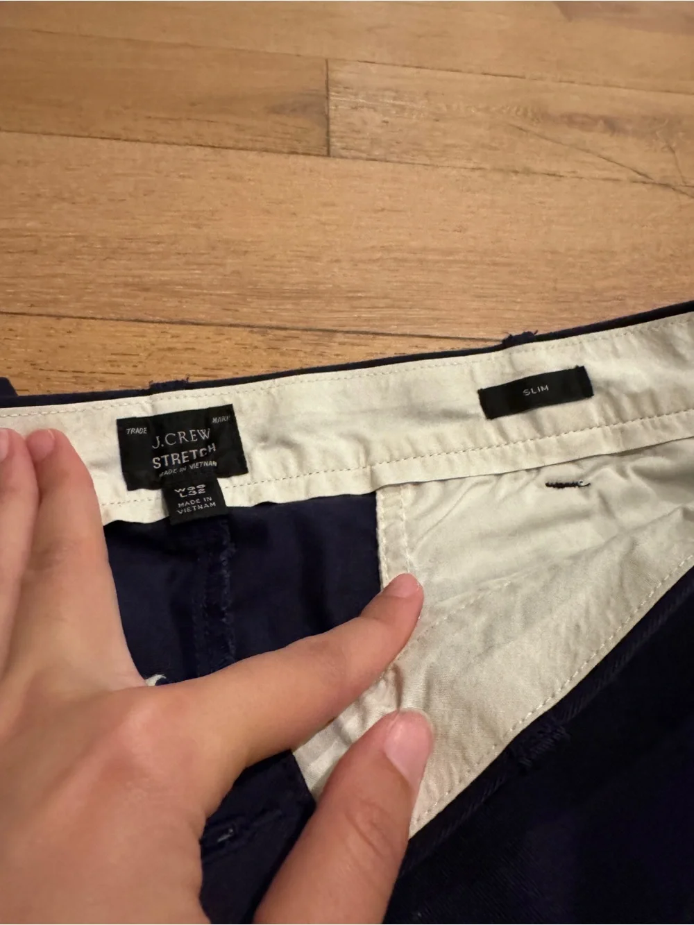 Navy Slim Fit J Crew Stretch Pants